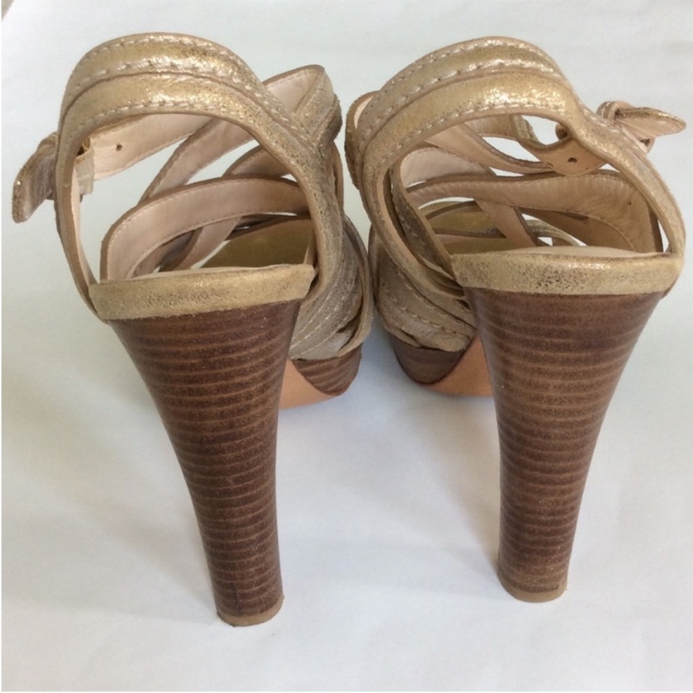 Coach Metallic Brynne Gold Strappy Heels - Picture 5 of 5